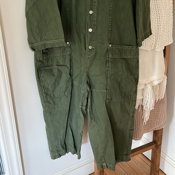 Free People We The Free Margarita Jumpsuit Rigid Denim Wide Leg L - Picture 7 of 7